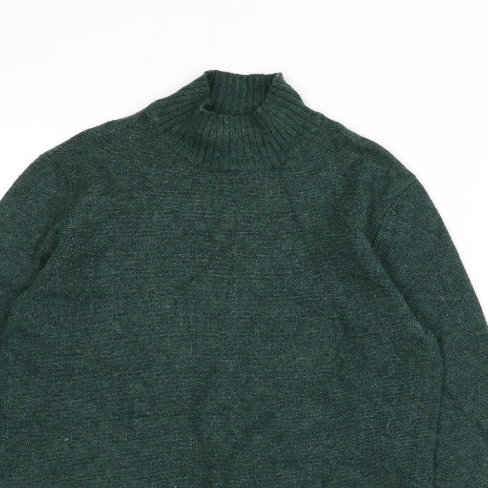 VILA Womens Green Mock Neck Viscose Pullover Jumper Size S