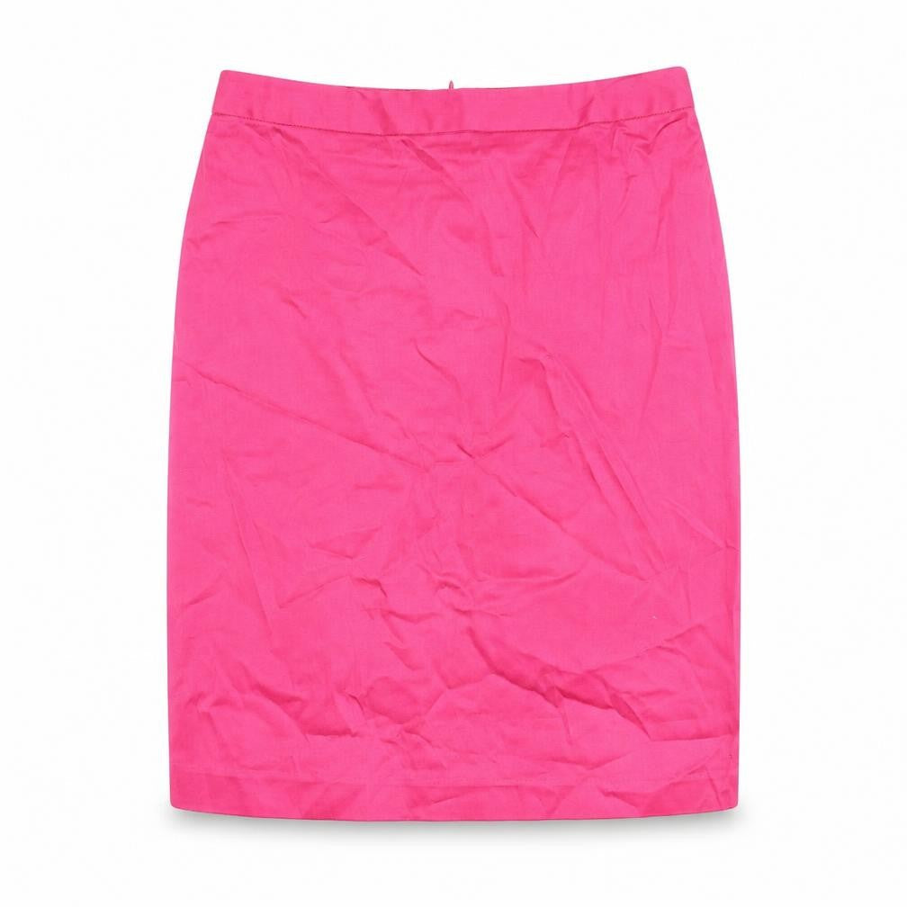 La Redoute Womens Pink Cotton Straight & Pencil Skirt Size 12 Zip