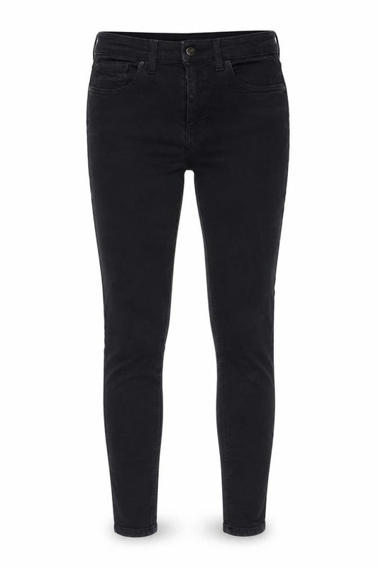 Topshop Womens Black Cotton Skinny Jeans Size 26 in L30 in Regular Button