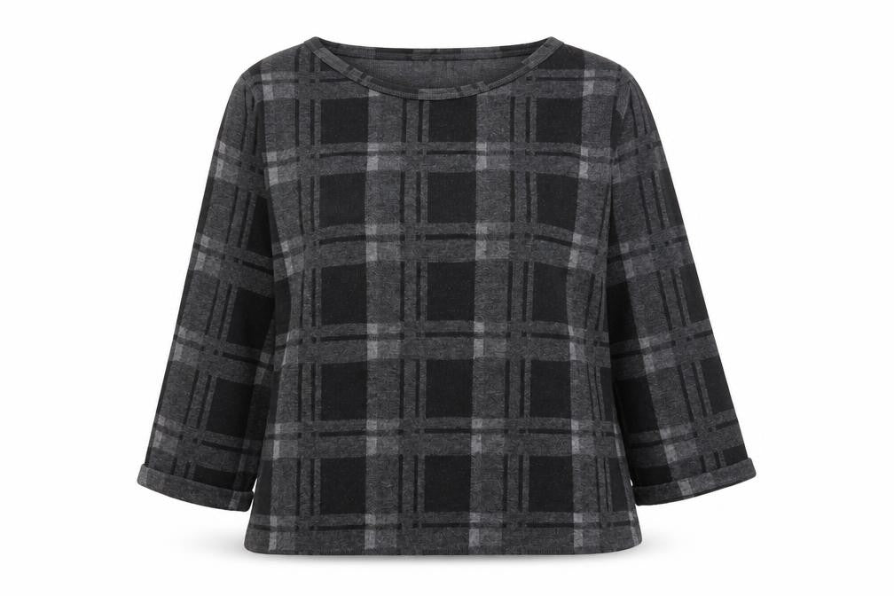 Indigo Womens Green Round Neck Plaid Polyester Pullover Jumper Size 16