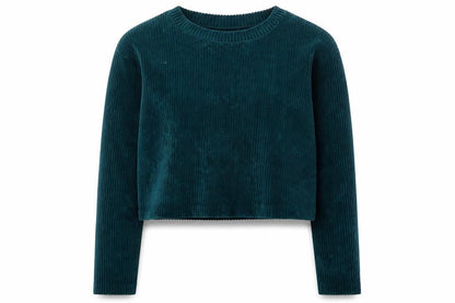 Weekday Womens Green Cotton Basic Blouse Size S Round Neck