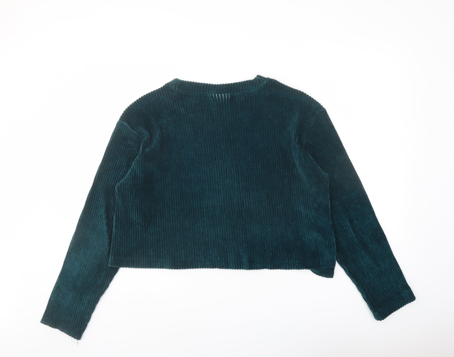 Weekday Womens Green Cotton Basic Blouse Size S Round Neck