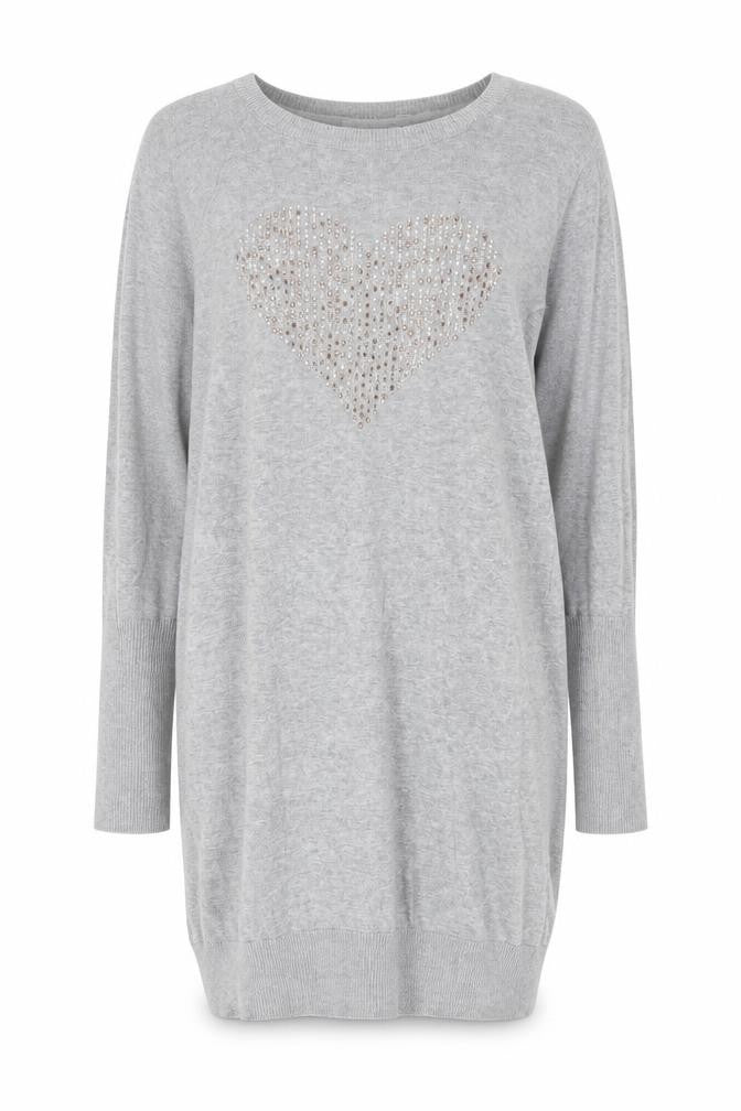NEXT Womens Grey Round Neck Cotton Tunic Jumper Size 8