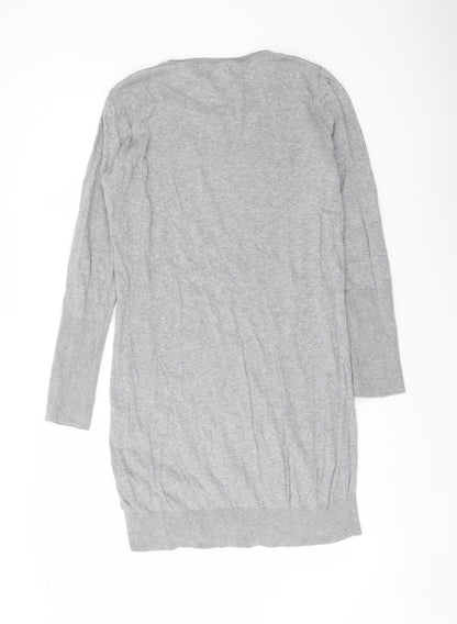 Next Womens Grey Round Neck Cotton Tunic Jumper Size 8