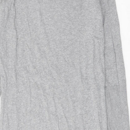Next Womens Grey Round Neck Cotton Tunic Jumper Size 8