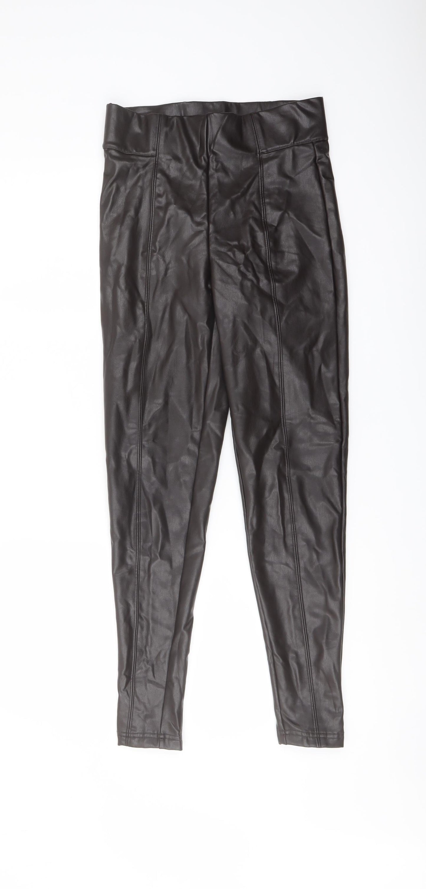 Marks and Spencer Womens Brown Polyester Jegging Trousers Size 8 L26 in Regular