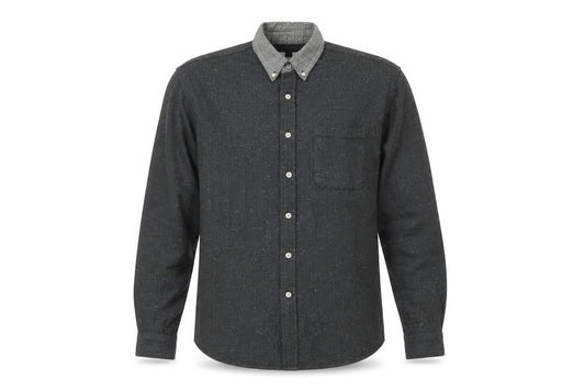 Topman Mens Grey Cotton Button-Up Size M Collared Button