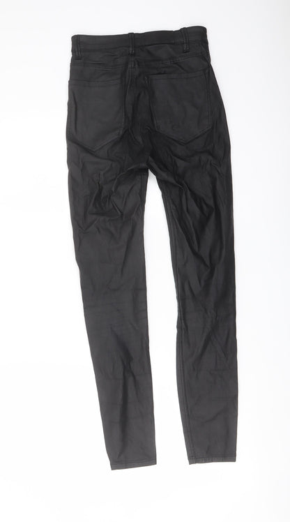 Stradivarius Womens Black Polyester Jegging Trousers Size 6 L27 in Regular Button
