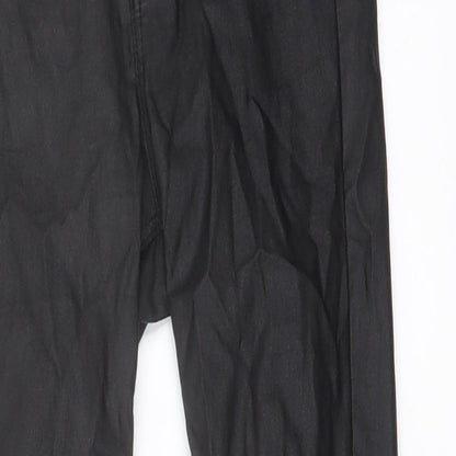 Stradivarius Womens Black Polyester Jegging Trousers Size 6 L27 in Regular Button