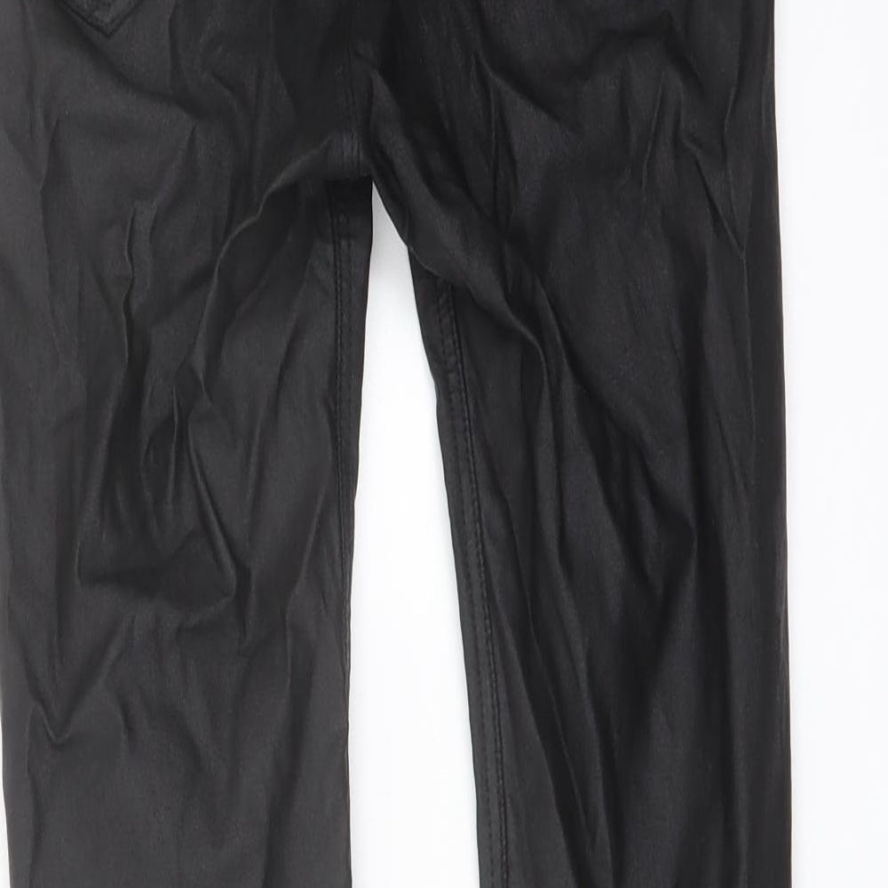 Stradivarius Womens Black Polyester Jegging Trousers Size 6 L27 in Regular Button