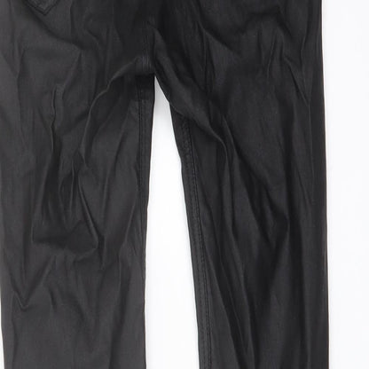 Stradivarius Womens Black Polyester Jegging Trousers Size 6 L27 in Regular Button