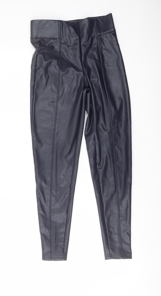 Marks and Spencer Womens Blue Polyester Trousers Size 6 L25 in Regular