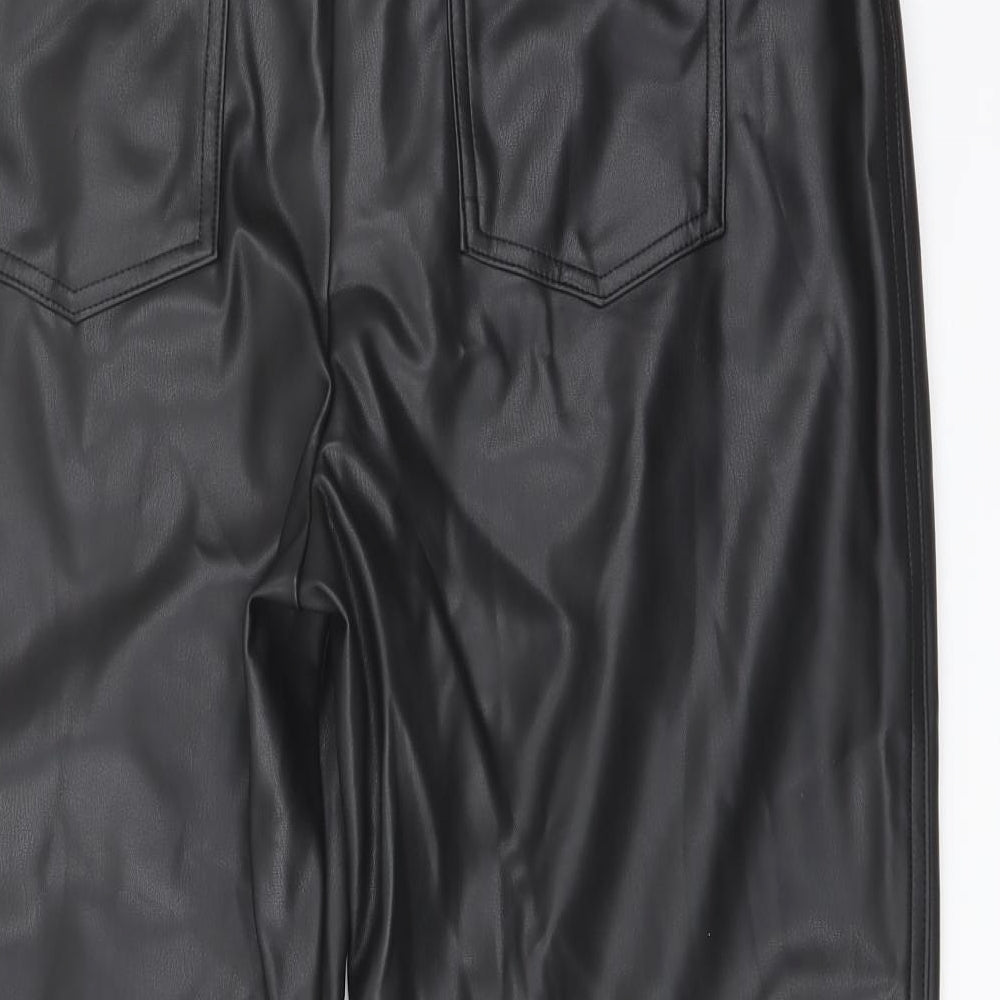 Marks and Spencer Womens Black Polyester Trousers Size 18 L23 in Regular Button