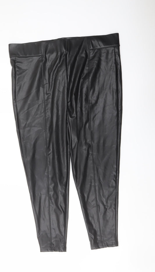 Marks and Spencer Womens Black Polyester Trousers Size 20 L24 in Regular
