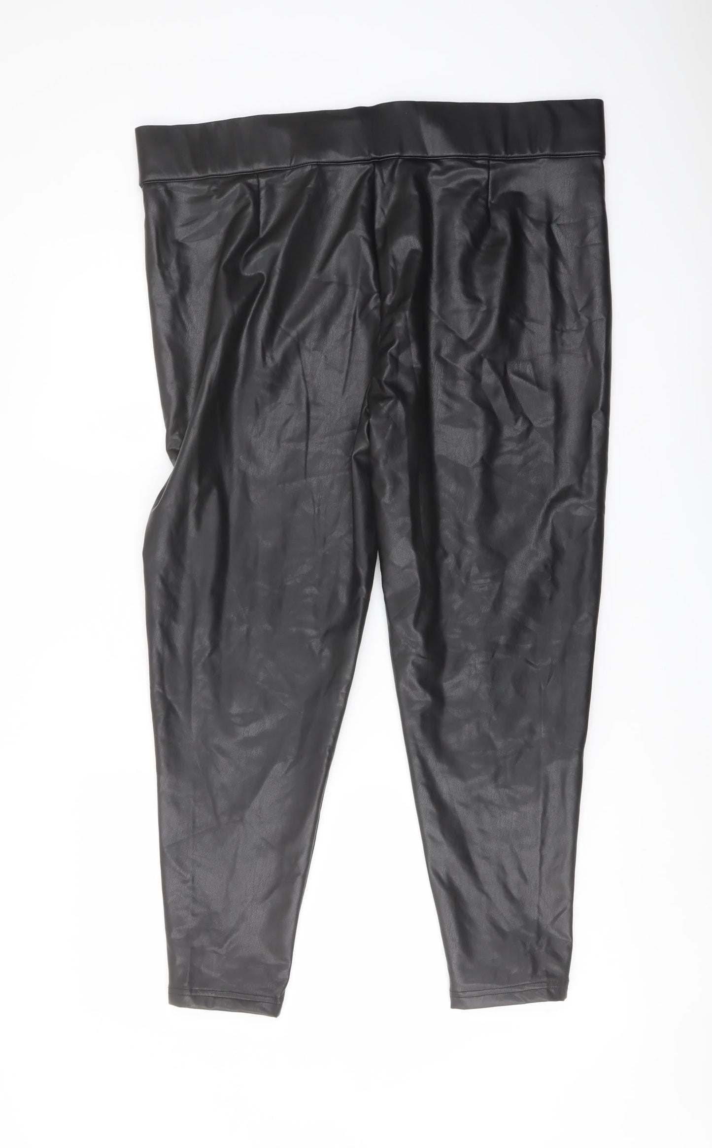 Marks and Spencer Womens Black Polyester Trousers Size 20 L24 in Regular