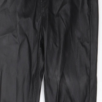 Stradivarius Womens Black Polyester Jegging Trousers Size 12 L27 in Regular Button