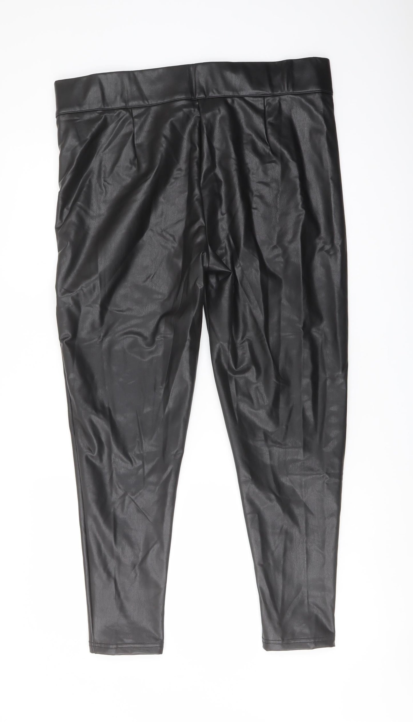 Marks and Spencer Womens Black Polyester Trousers Size 18 L27 in Regular