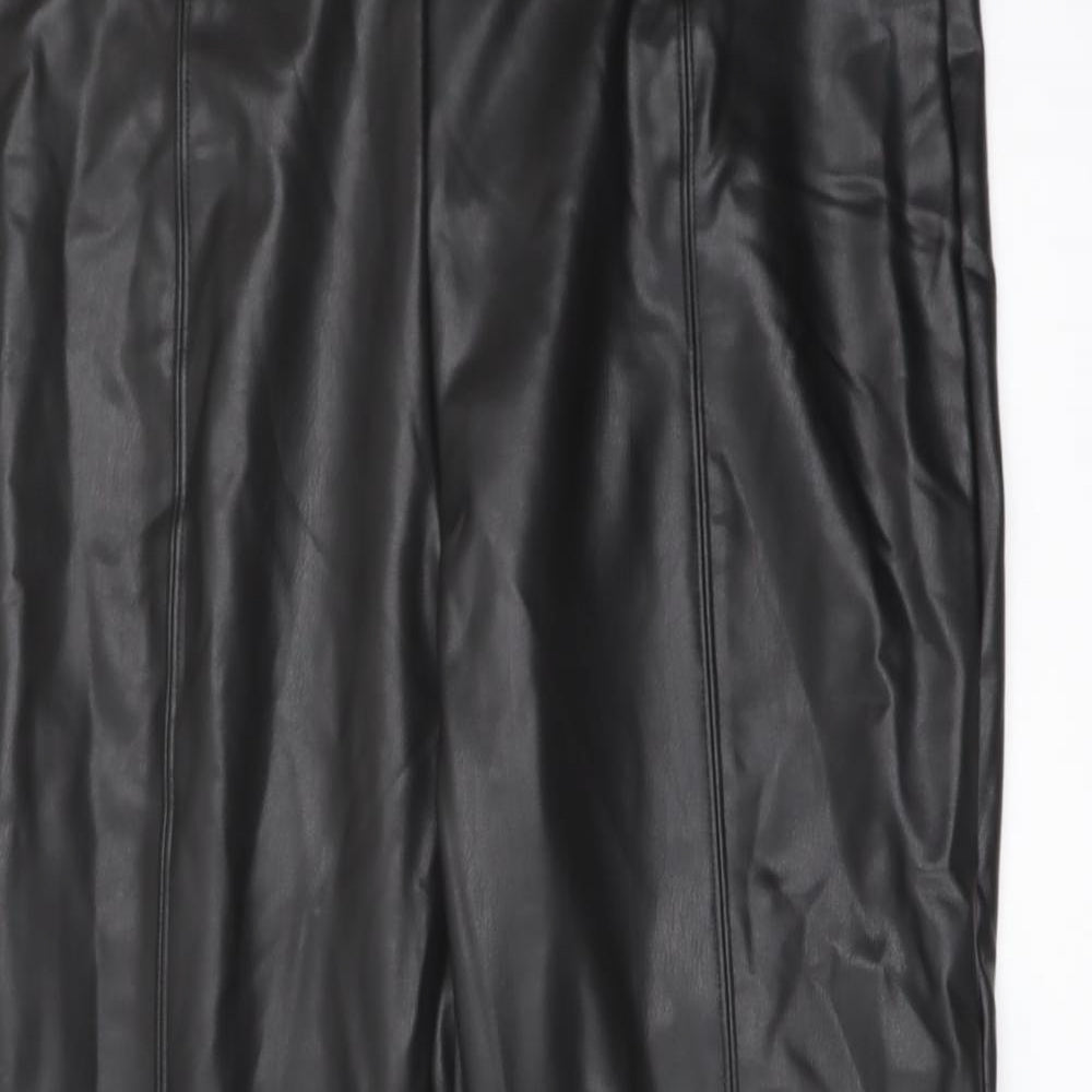 Marks and Spencer Womens Black Polyester Trousers Size 18 L27 in Regular