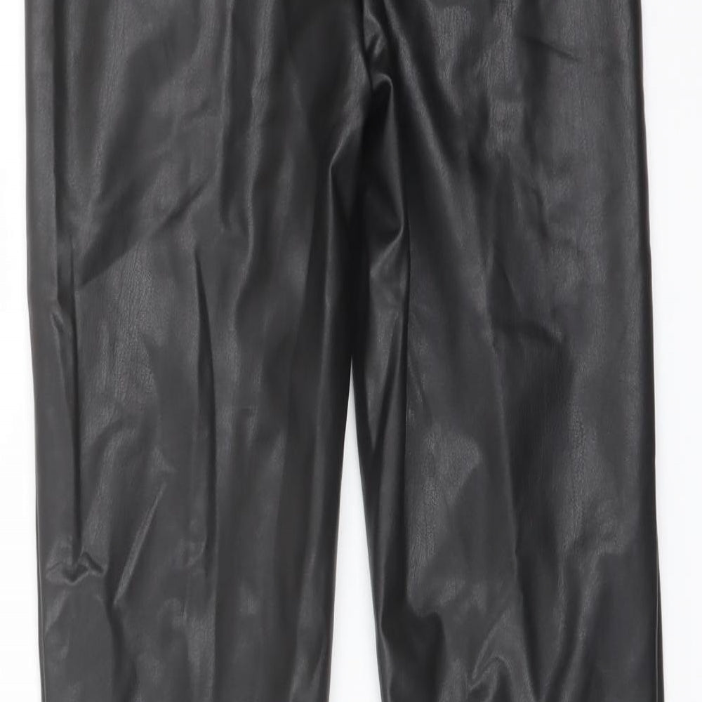 Marks and Spencer Womens Black Polyester Trousers Size 8 L27 in Regular