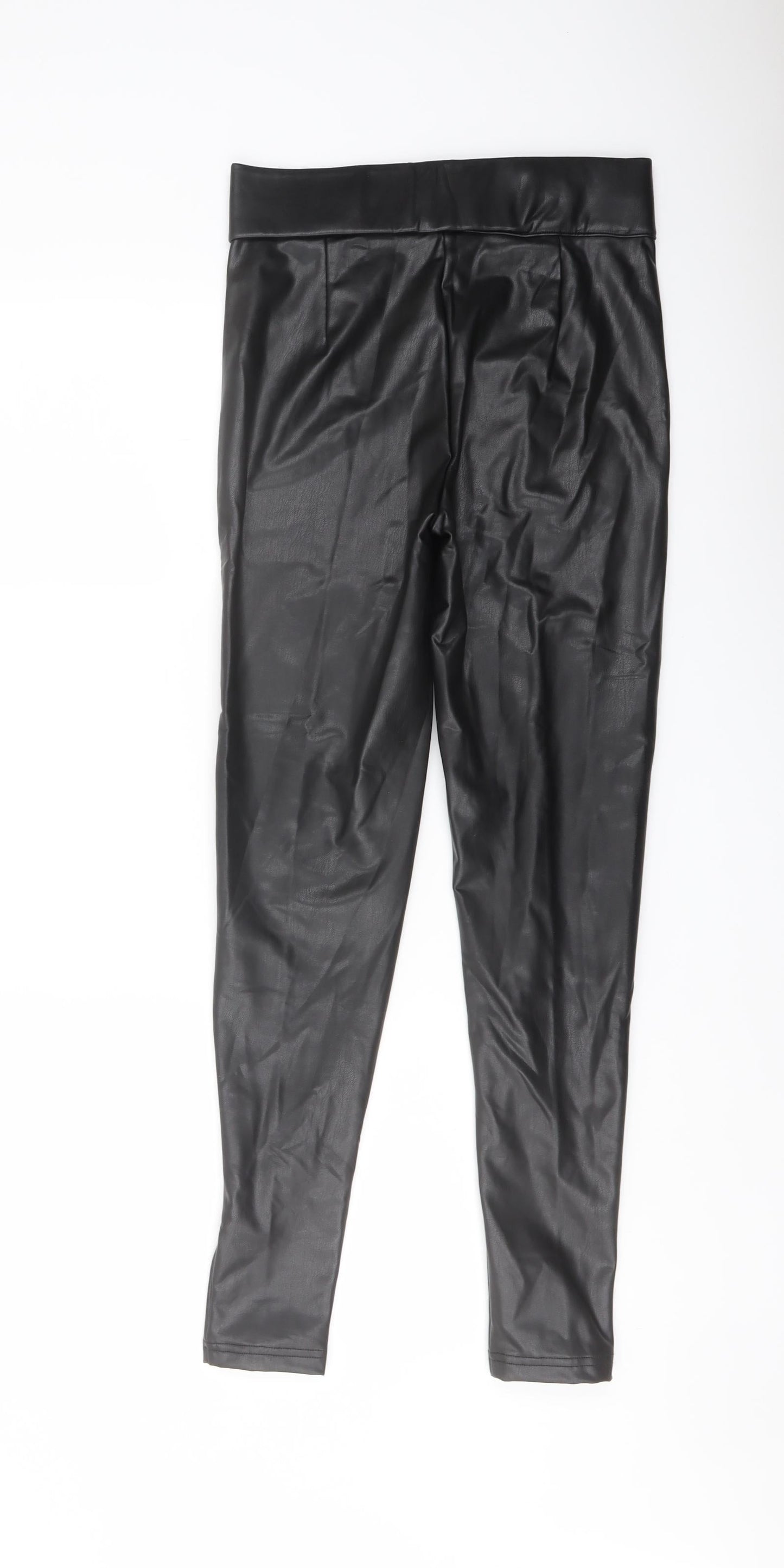 Marks and Spencer Womens Black Polyester Trousers Size 8 L27 in Regular