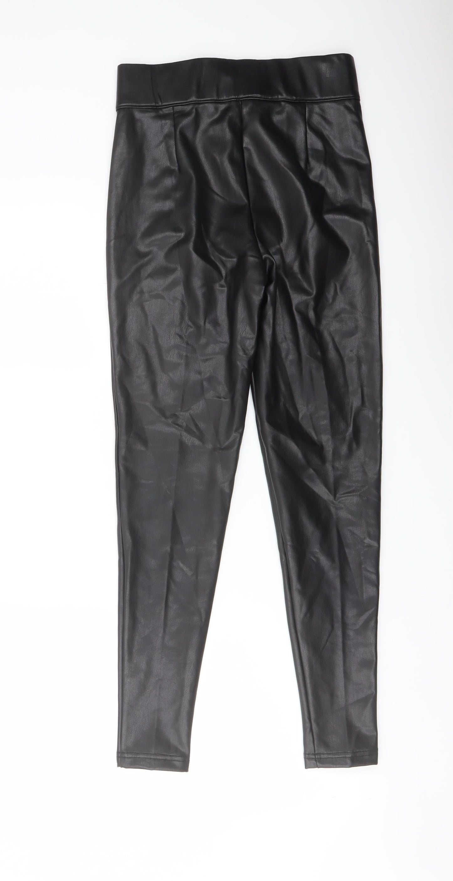 Marks and Spencer Womens Black Polyester Trousers Size 8 L27 in Regular