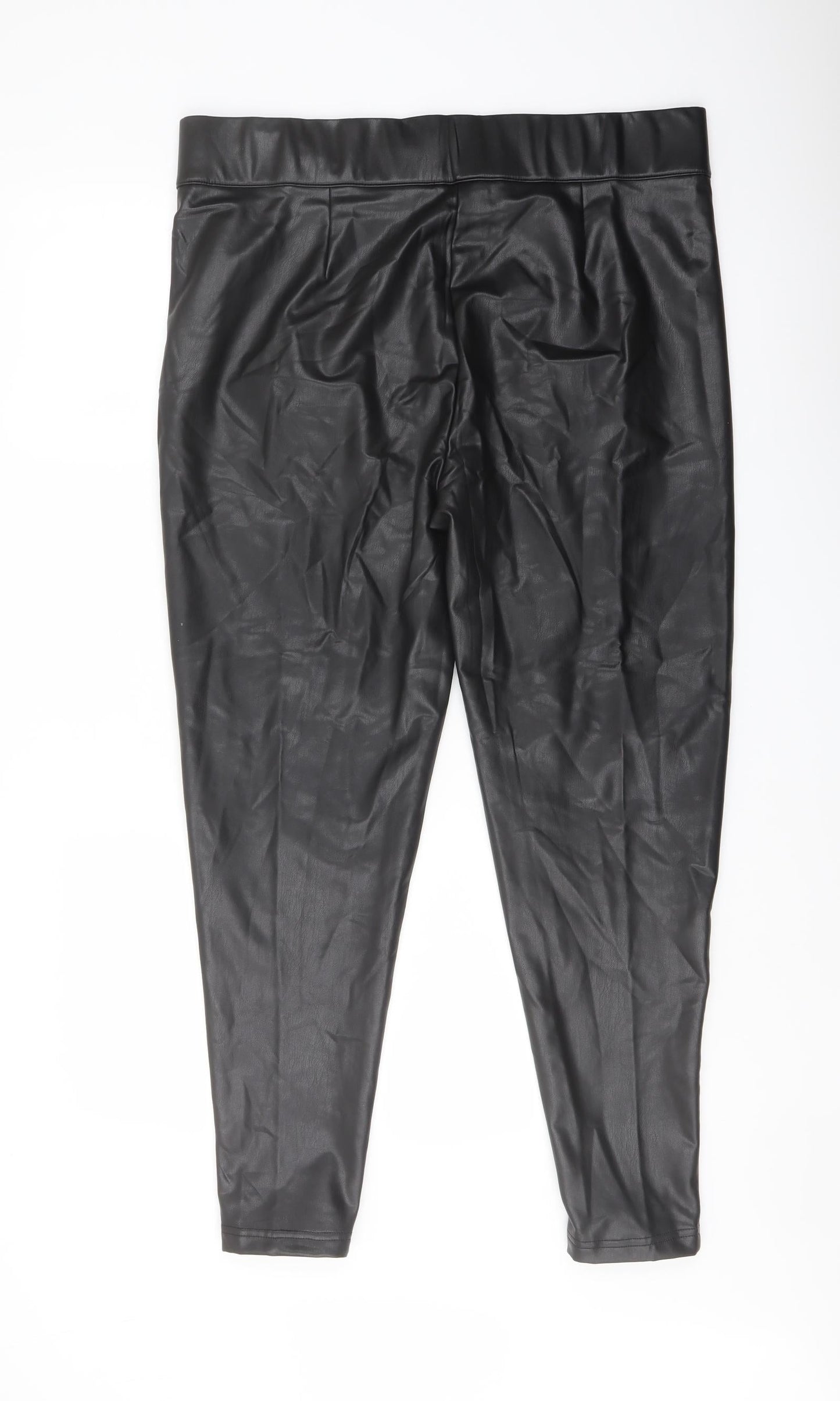 Marks and Spencer Womens Black Polyester Trousers Size 18 L27 in Regular