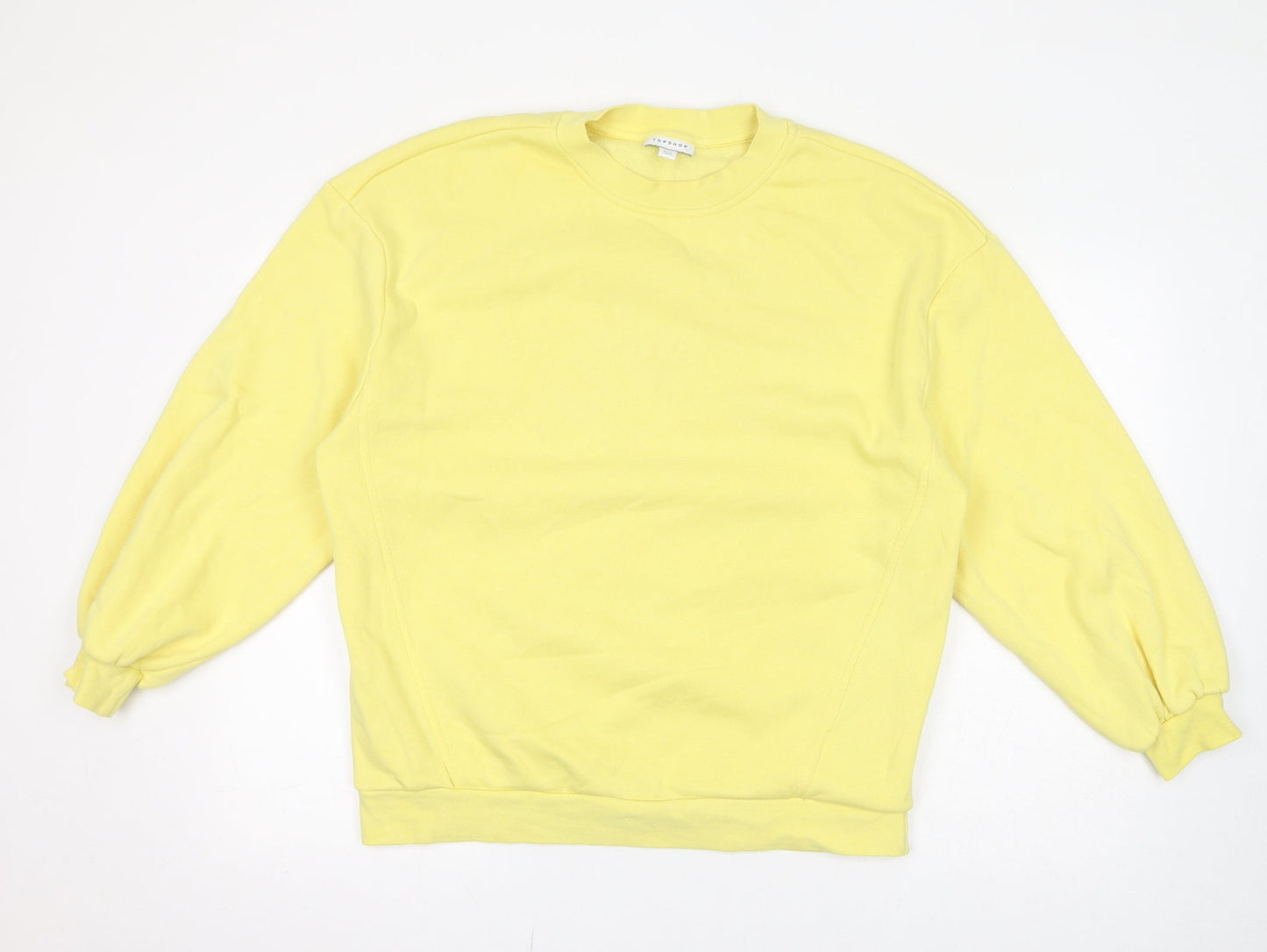 Topshop Womens Yellow Cotton Pullover Sweatshirt Size S Pullover