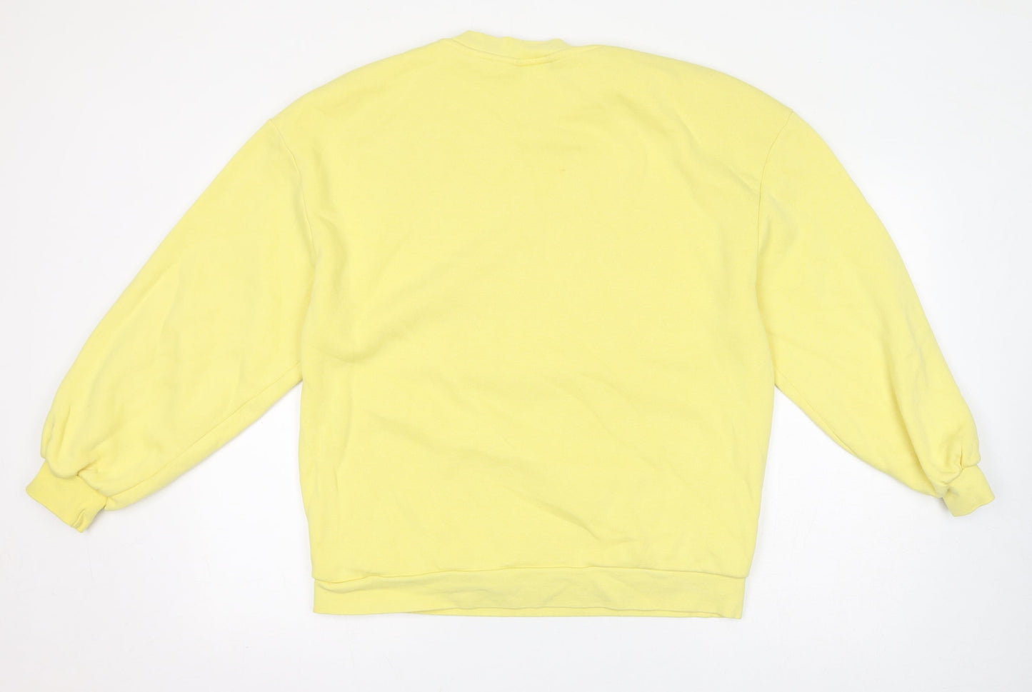 Topshop Womens Yellow Cotton Pullover Sweatshirt Size S Pullover