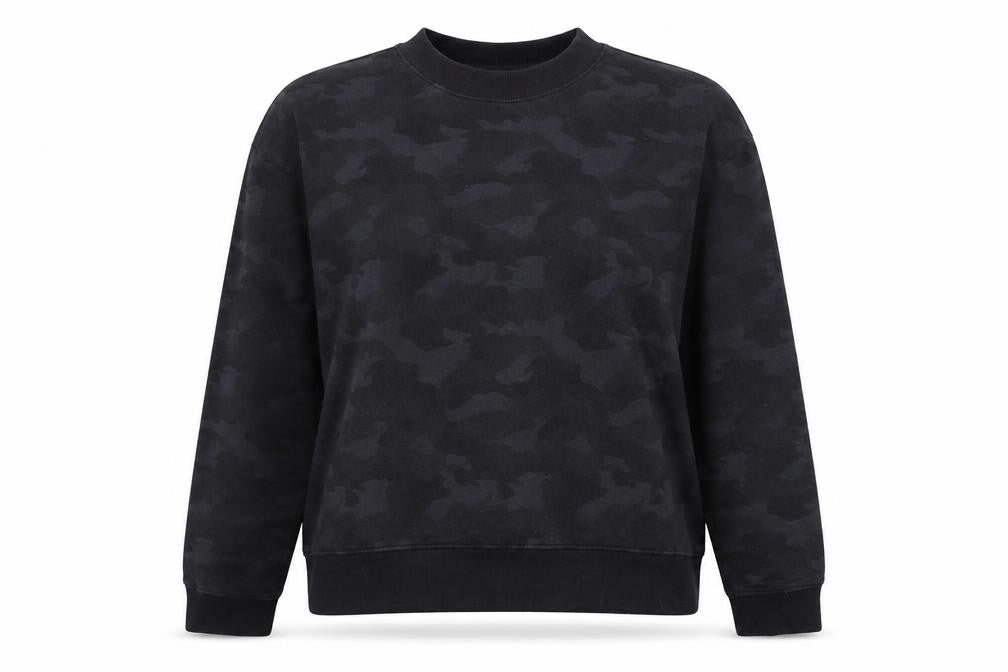 Reflex Womens Black Camouflage Polyester Pullover Sweatshirt Size XL Pullover - Cropped