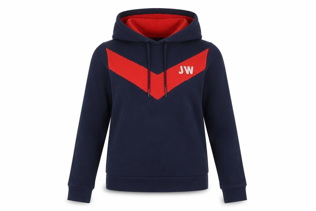 Jack Wills Womens Blue Colourblock Cotton Pullover Hoodie Size 6 Pullover - Logo