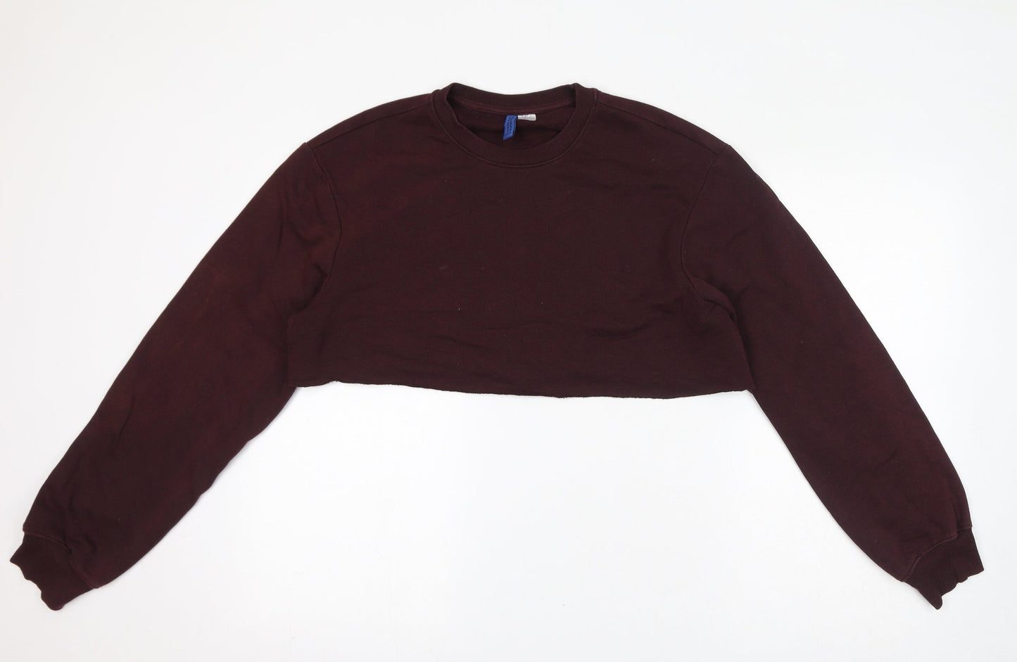 Divided by H&M Womens Red Polyester Pullover Sweatshirt Size M Pullover - Cropped
