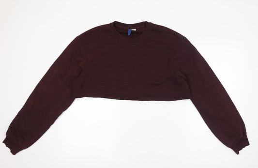 Divided by H&M Womens Red Polyester Pullover Sweatshirt Size M Pullover - Cropped