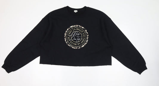 River Island Womens Black Polyester Pullover Sweatshirt Size M Pullover - La Beaute Dans Toute, Cropped