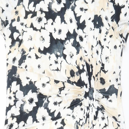Country Casuals Womens Multicoloured Floral Polyester A-Line Size XL Scoop Neck Pullover - Pleated