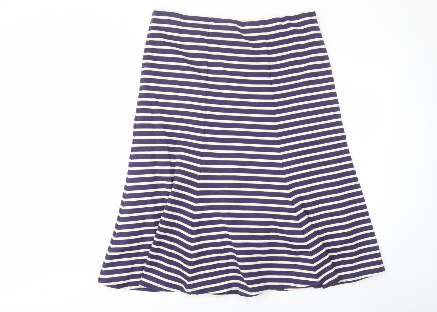 Renaissance Womens Blue Striped Cotton A-Line Skirt Size 18