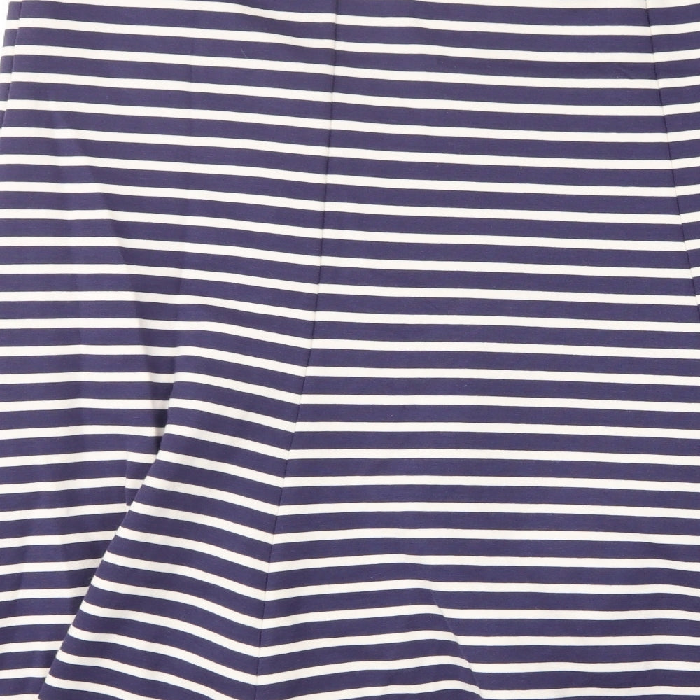 Renaissance Womens Blue Striped Cotton A-Line Skirt Size 18