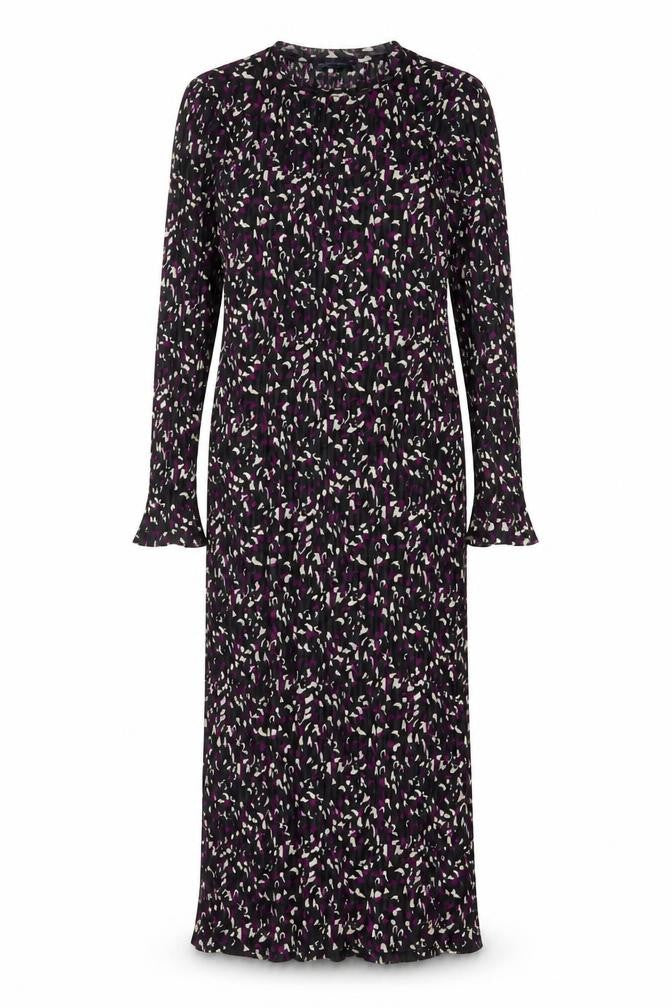 Marks & Spencer Womens Purple Geometric Polyester A-Line Size 10 Crew Neck Pullover
