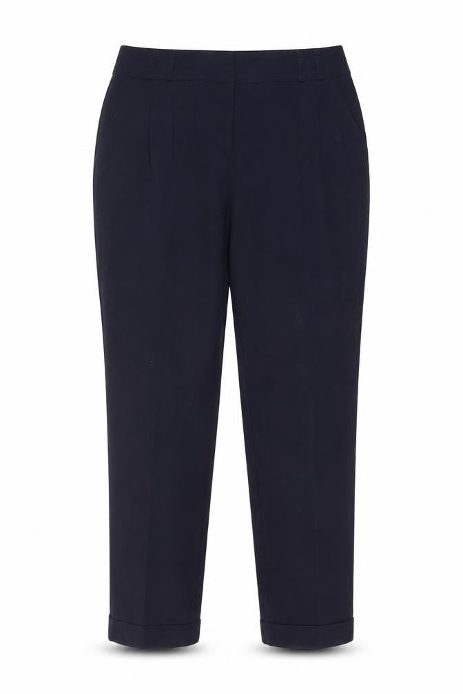 M&Co Womens Blue Polyester Trousers Size 12 L28 in Regular Hook & Eye - Pleated, Pockets