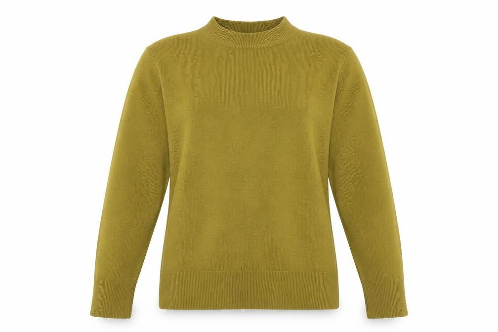 Emreco Womens Yellow Round Neck Acrylic Pullover Jumper Size 14