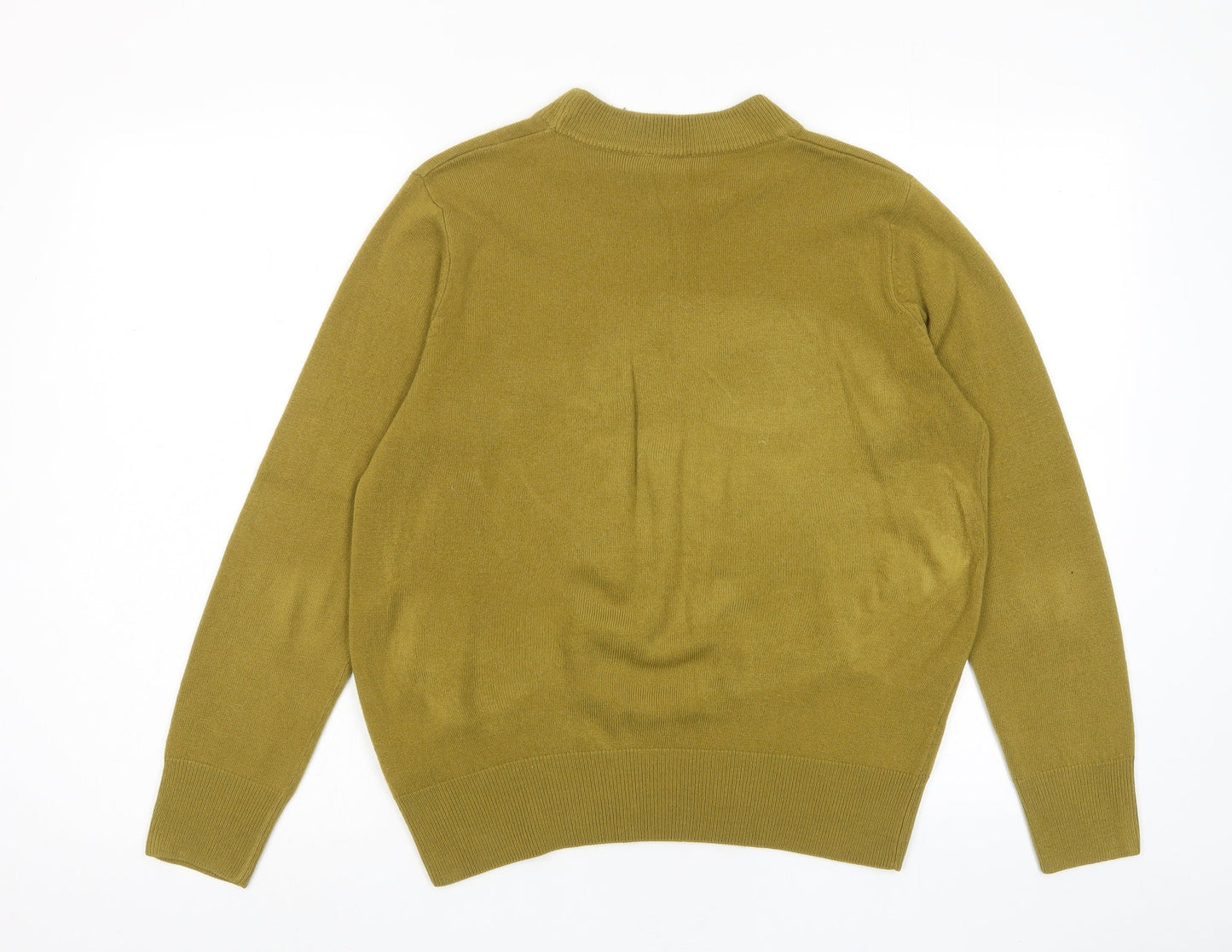 Emreco Womens Yellow Round Neck Acrylic Pullover Jumper Size 14
