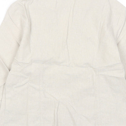 EWM Womens Beige Jacket Blazer Size 10 Button