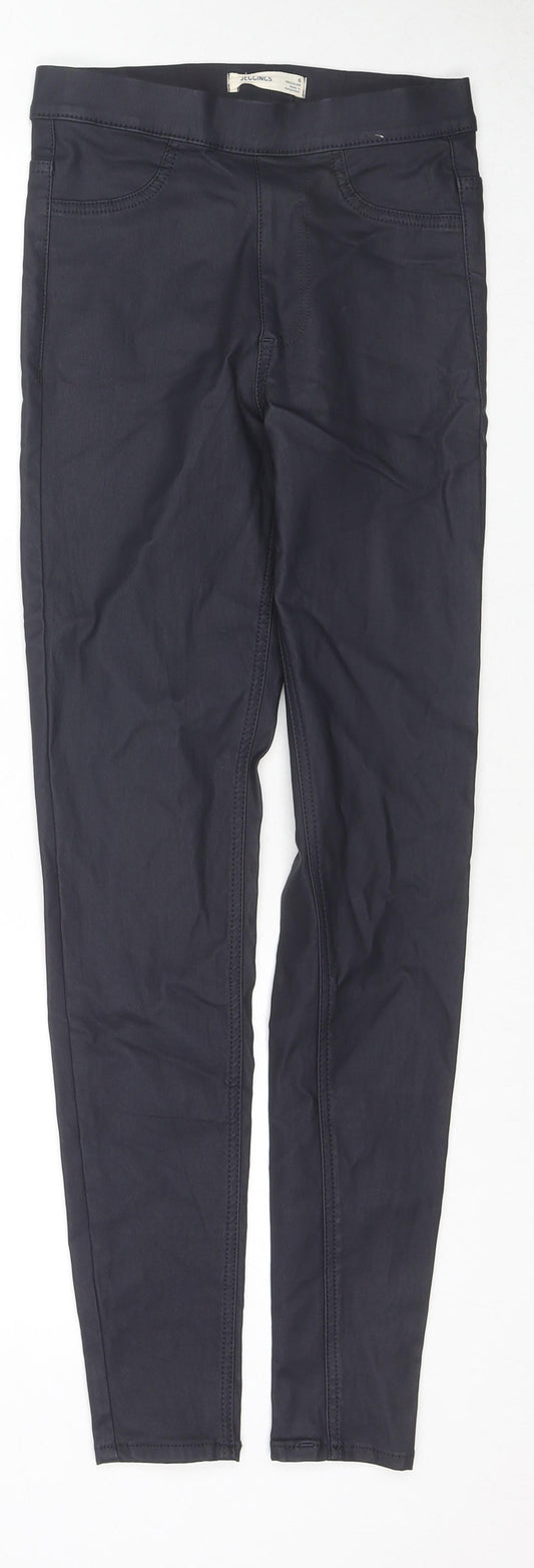 Marks and Spencer Womens Blue Viscose Jegging Trousers Size 6 L28 in Slim