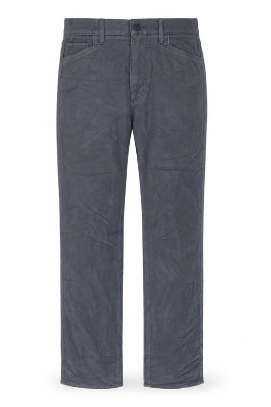 Marks & Spencer Mens Blue Cotton Trousers Size 30 in L33 in Regular Zip