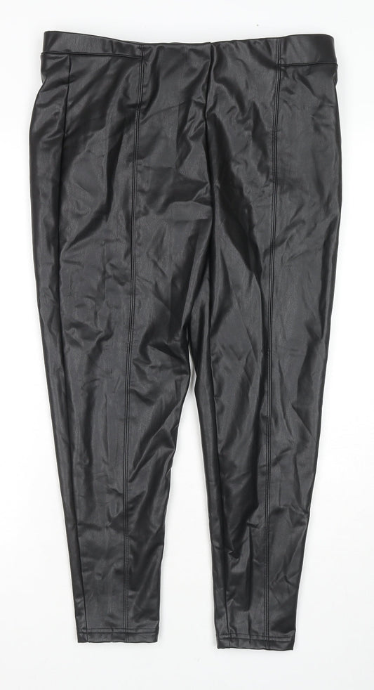 Marks and Spencer Womens Black Polyester Jegging Trousers Size 16 L24 in Regular