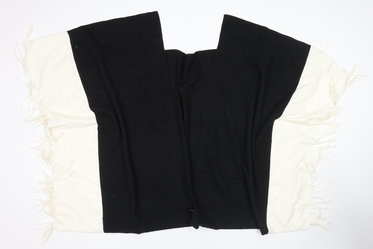 Marks and Spencer Womens Black V-Neck Polyester Cape Jumper One Size - Tasseled
