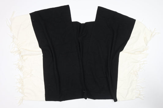 Marks and Spencer Womens Black V-Neck Polyester Cape Jumper One Size - Tasseled