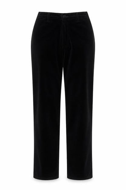 Peter Golding Womens Black Cotton Trousers Size 14 L31 in Regular Zip