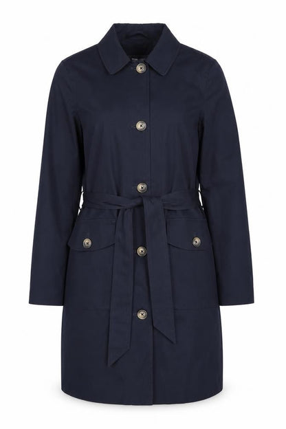 Marks & Spencer Womens Blue Trench Coat Coat Size 8 Button