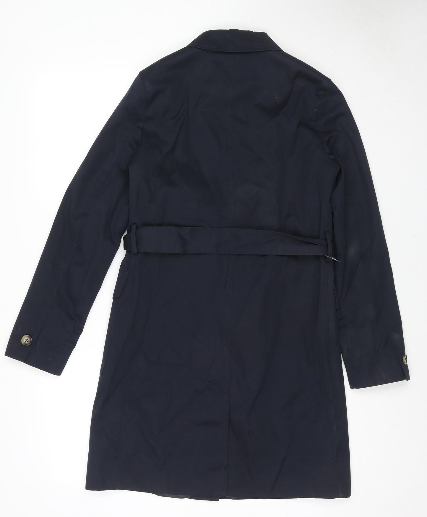 Marks and Spencer Womens Blue Trench Coat Coat Size 8 Button