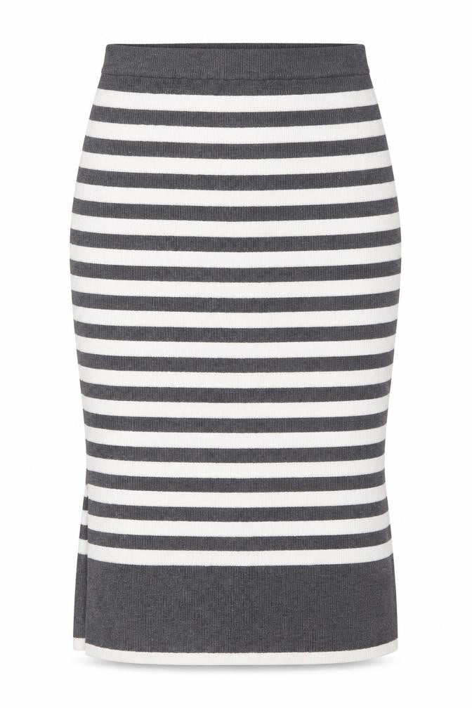 Marks & Spencer Womens Grey Striped Viscose A-Line Skirt Size L